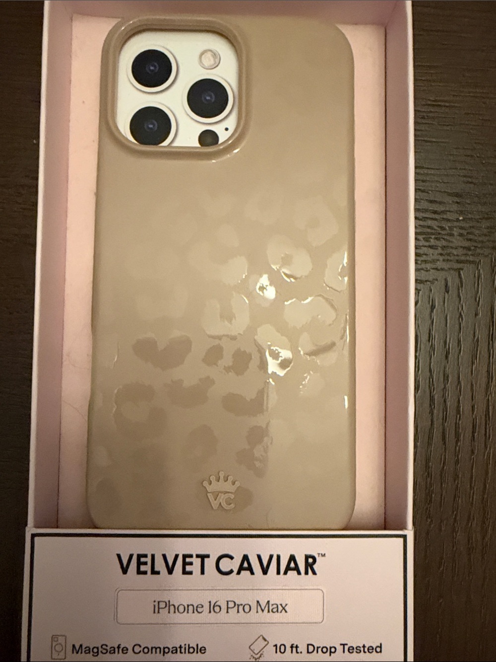 Velvet Caviar Nude Leopard iPhone 16 Pro Max Case Never Used in unopened box